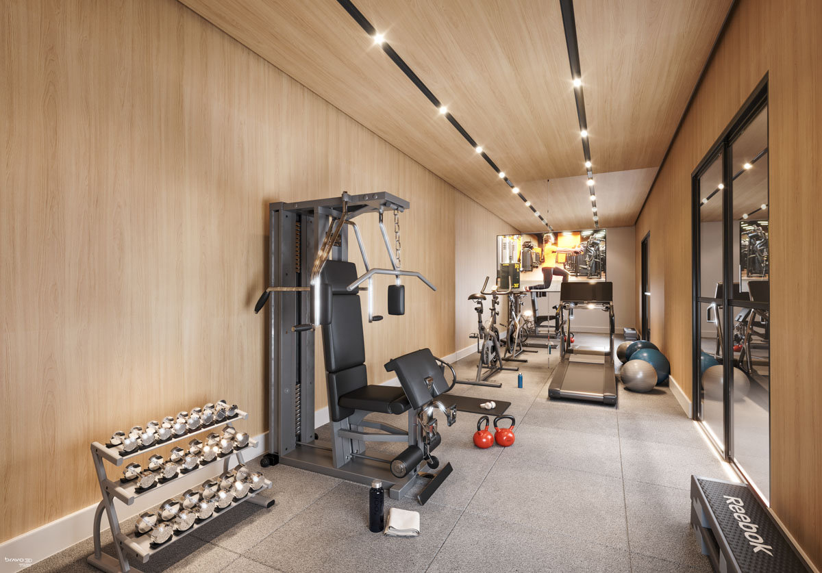 Espaço fitness do Edifício Kairós