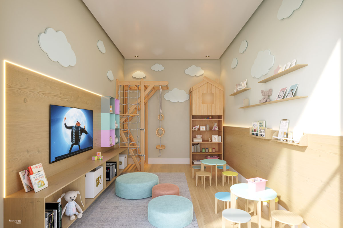 Espaço kids do Edifício Kairós